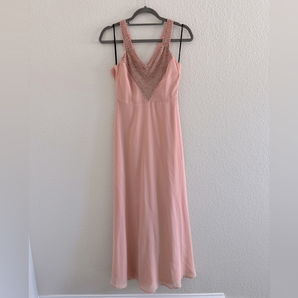 Forever 21 blush formal maxi dress with chiffon, size S